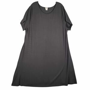 Chicos Dress Women's Size 4 US 20 Black Stretch Knit SS Rayon